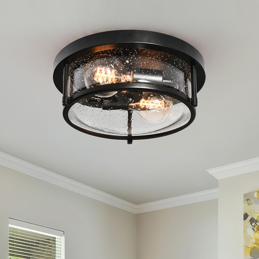 Auran Modern Glass Flush Mount Ceiling Light - Lamp Copper