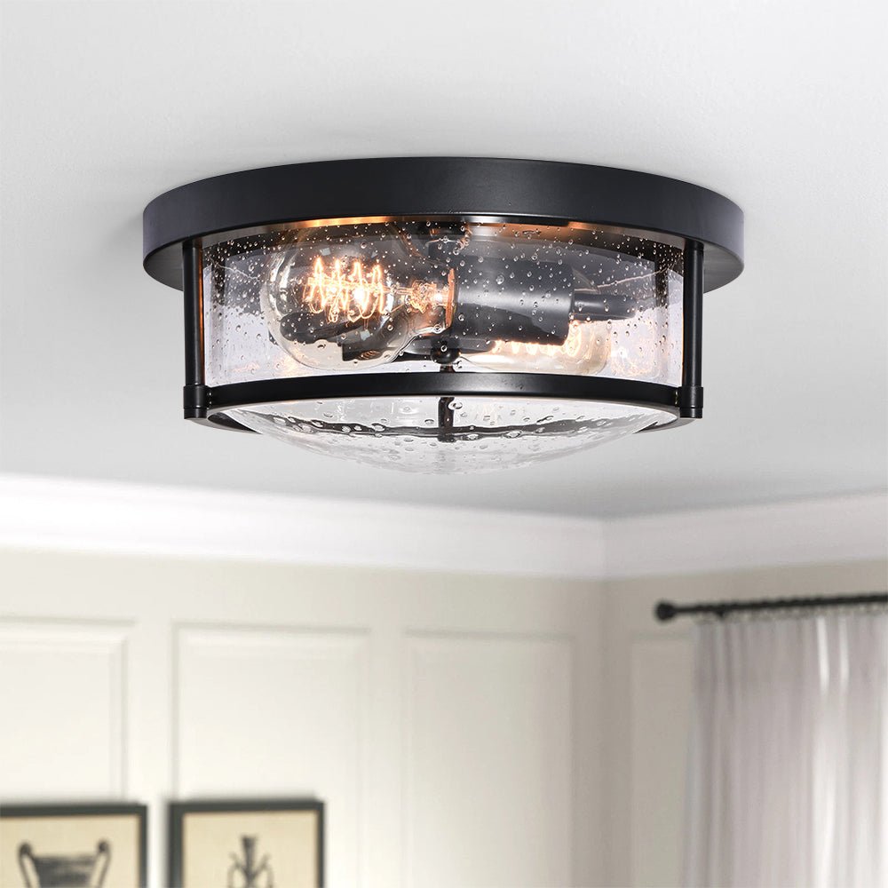 Auran Modern Glass Flush Mount Ceiling Light - Lamp Copper