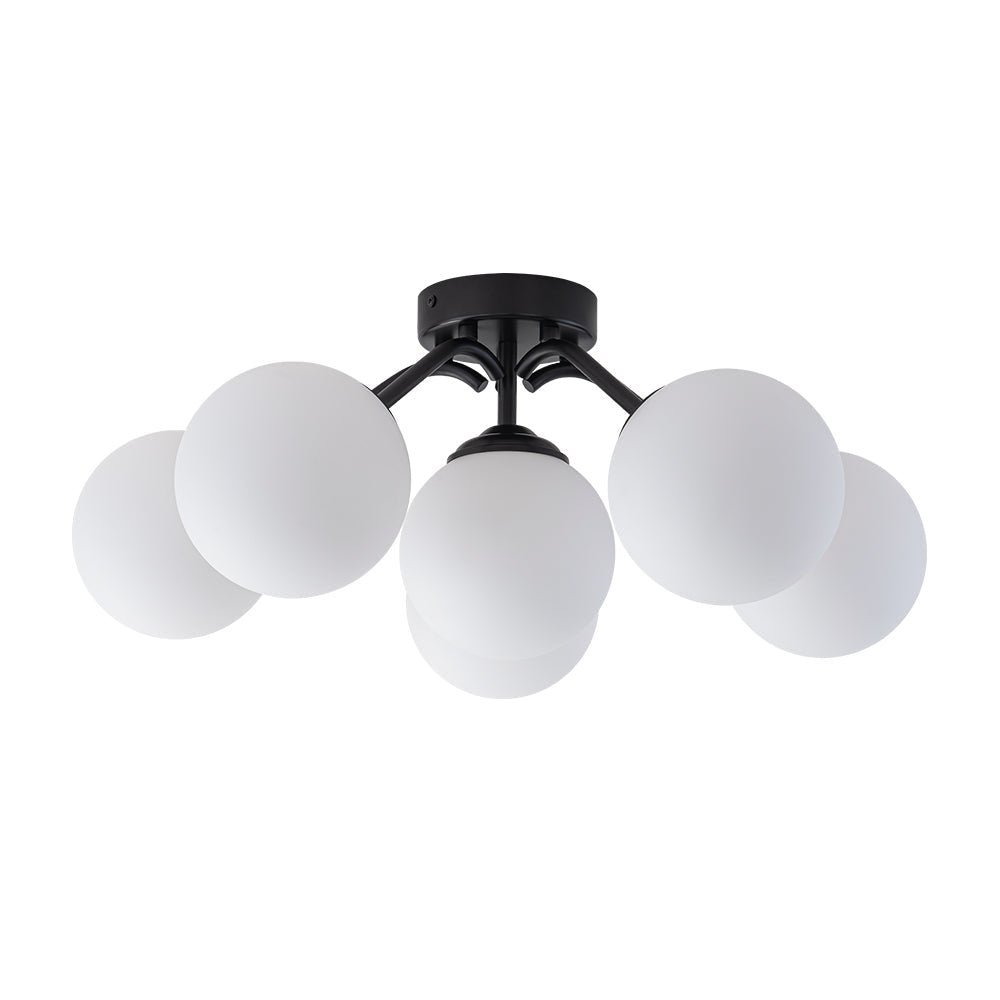 Püre Modern Brass Glass Semi Flush Chandelier - Lamp Copper