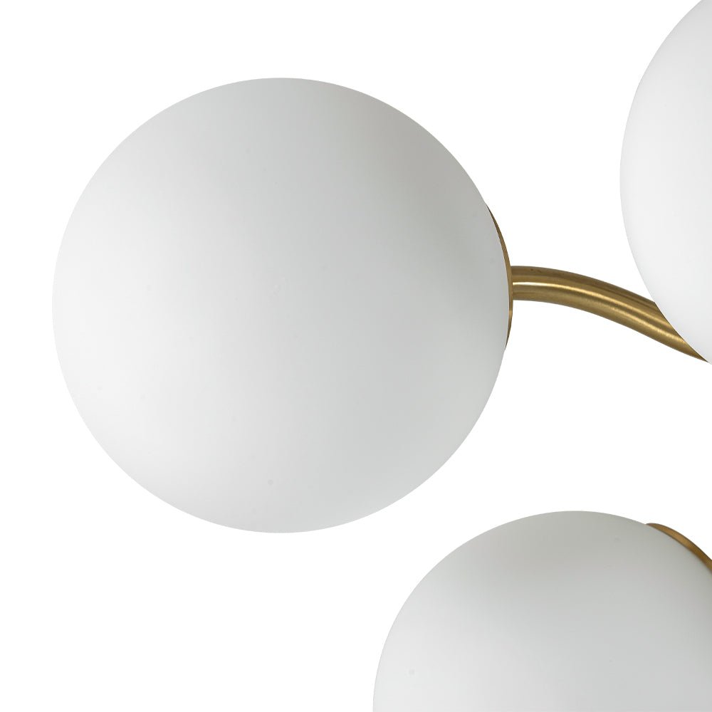 Püre Modern Brass Glass Semi Flush Chandelier - Lamp Copper