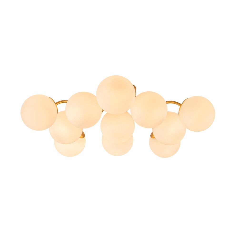 Püre Modern Brass Glass Semi Flush Chandelier - Lamp Copper