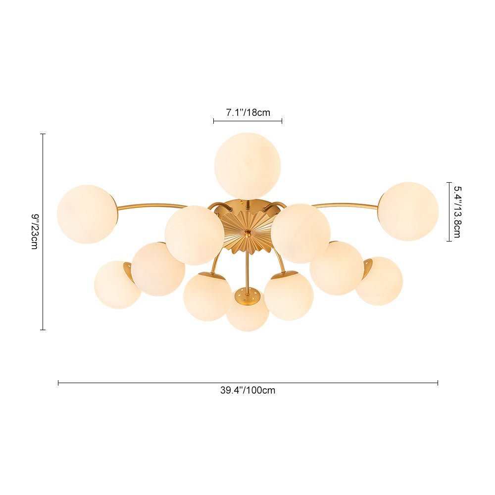 Lumina Modern Glass Chandelier - Lamp Copper