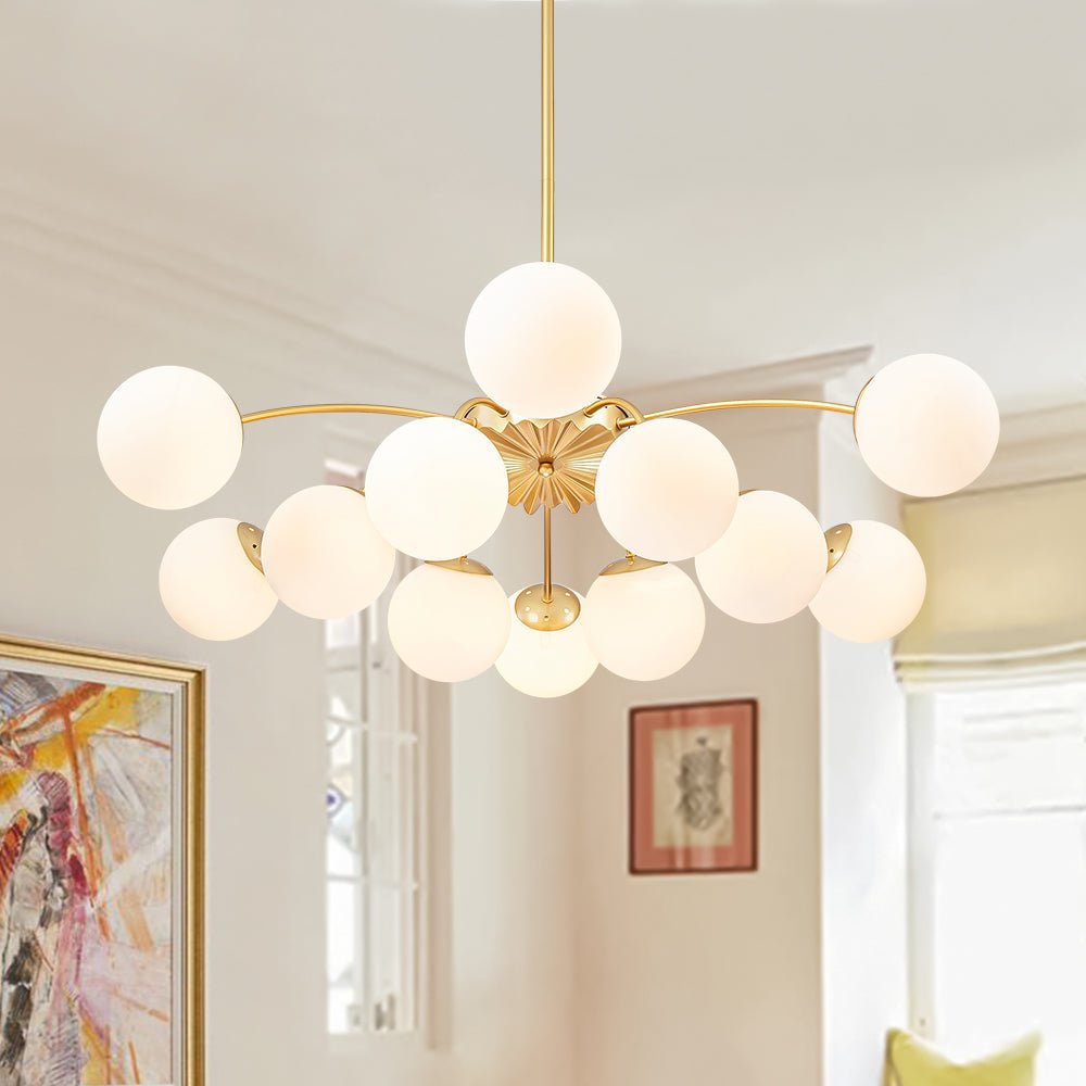 Lumina Modern Glass Chandelier - Lamp Copper