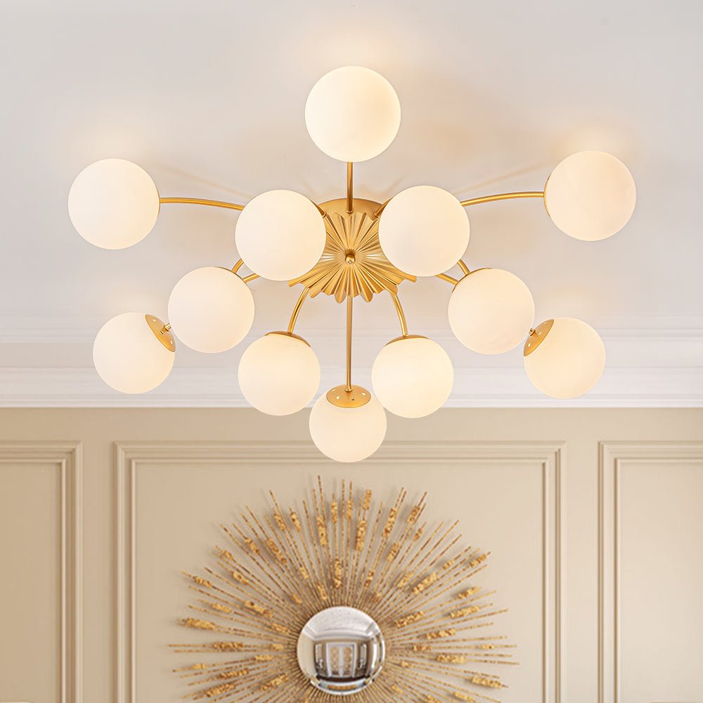 Lumina Modern Glass Chandelier - Lamp Copper