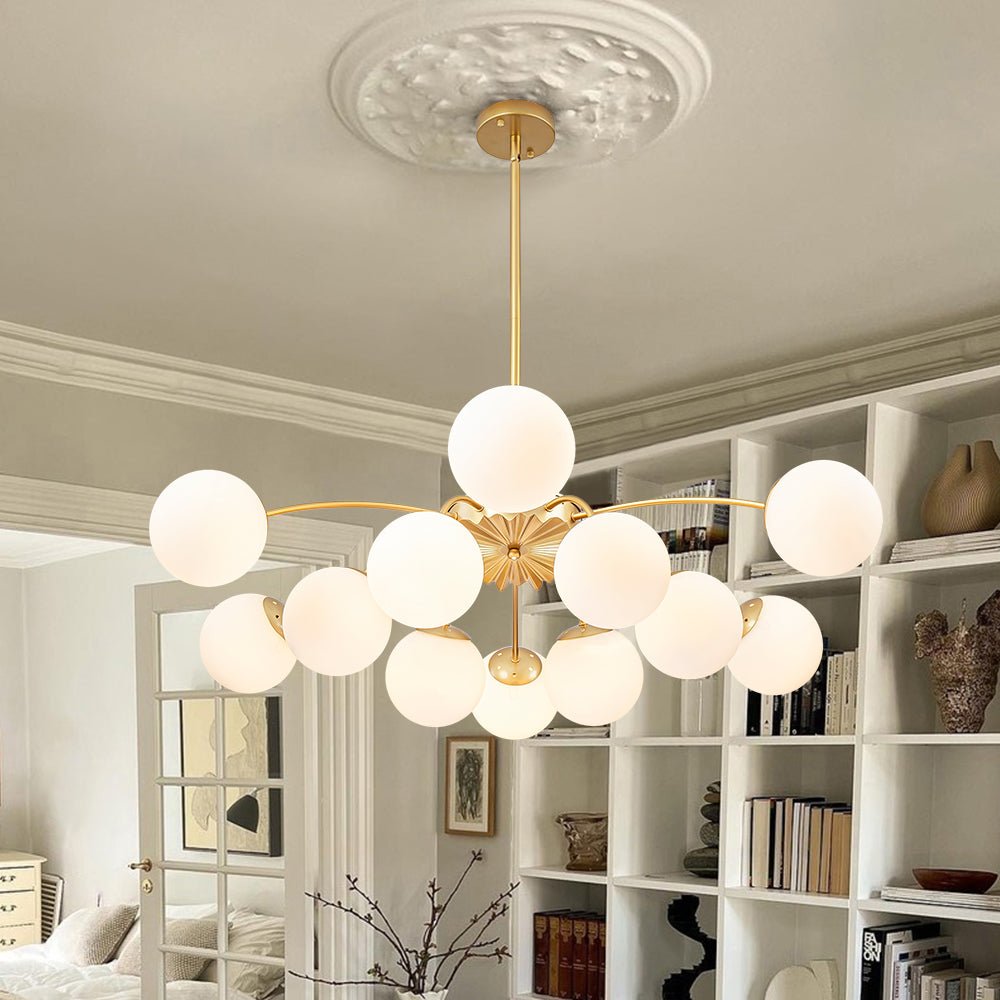 Lumina Modern Glass Chandelier - Lamp Copper