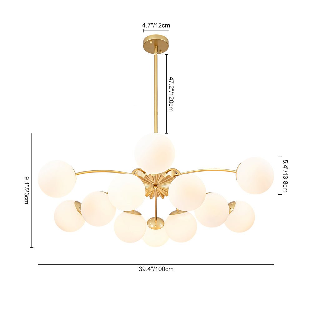 Lumina Modern Glass Chandelier - Lamp Copper
