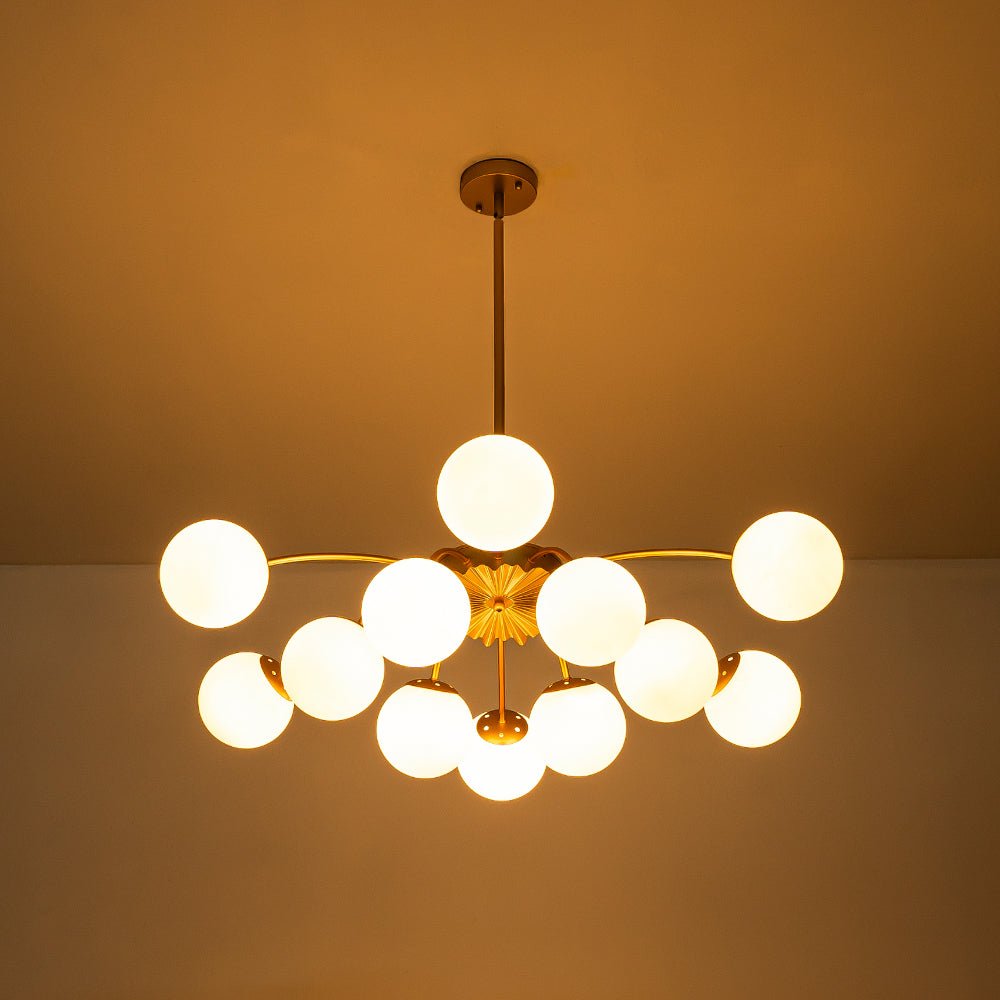 Lumina Modern Glass Chandelier - Lamp Copper