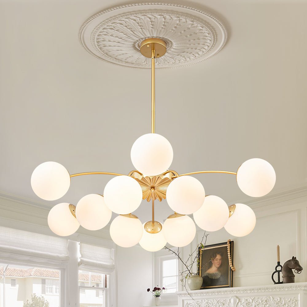 Lumina Modern Glass Chandelier - Lamp Copper
