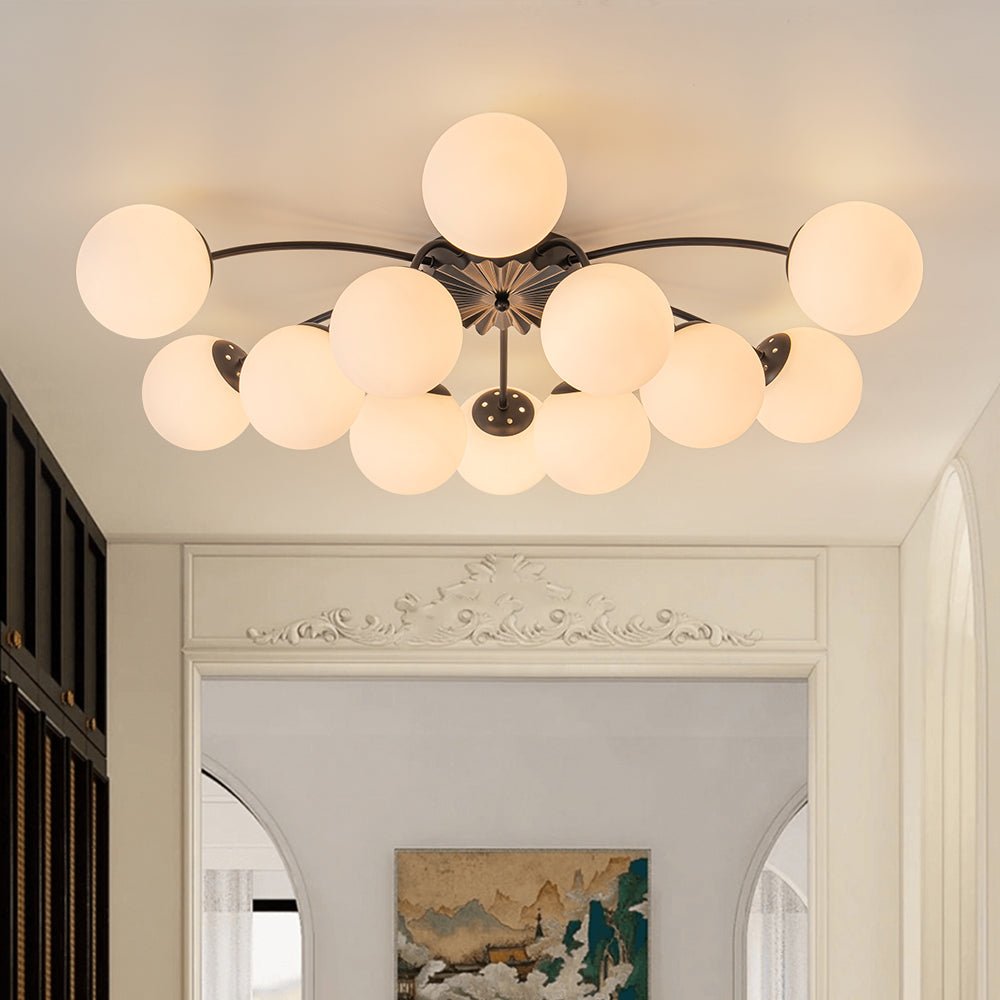 Lumina Modern Glass Chandelier - Lamp Copper