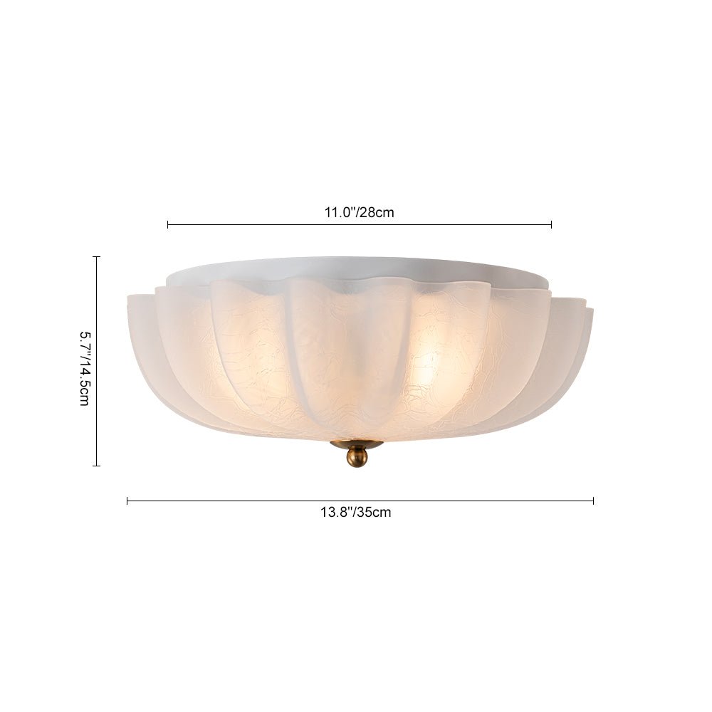 Norduli Modern Flower MetalGlass Semi Flush Ceiling Light - Lamp Copper