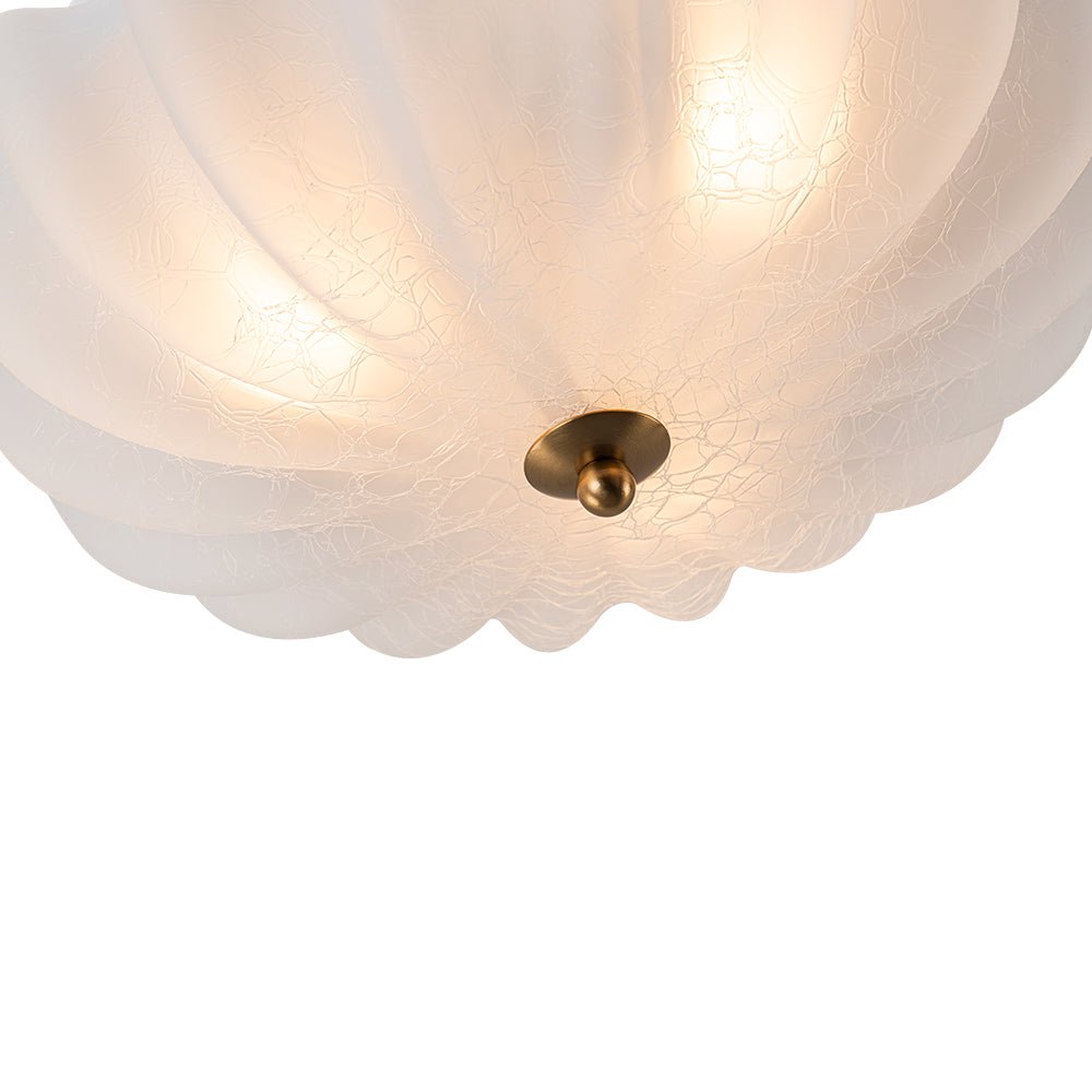 Norduli Modern Flower MetalGlass Semi Flush Ceiling Light - Lamp Copper