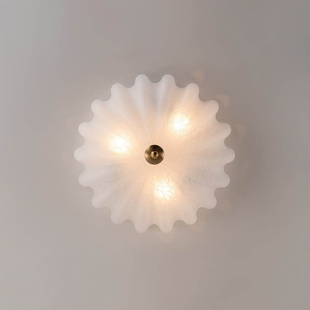 Norduli Modern Flower MetalGlass Semi Flush Ceiling Light - Lamp Copper