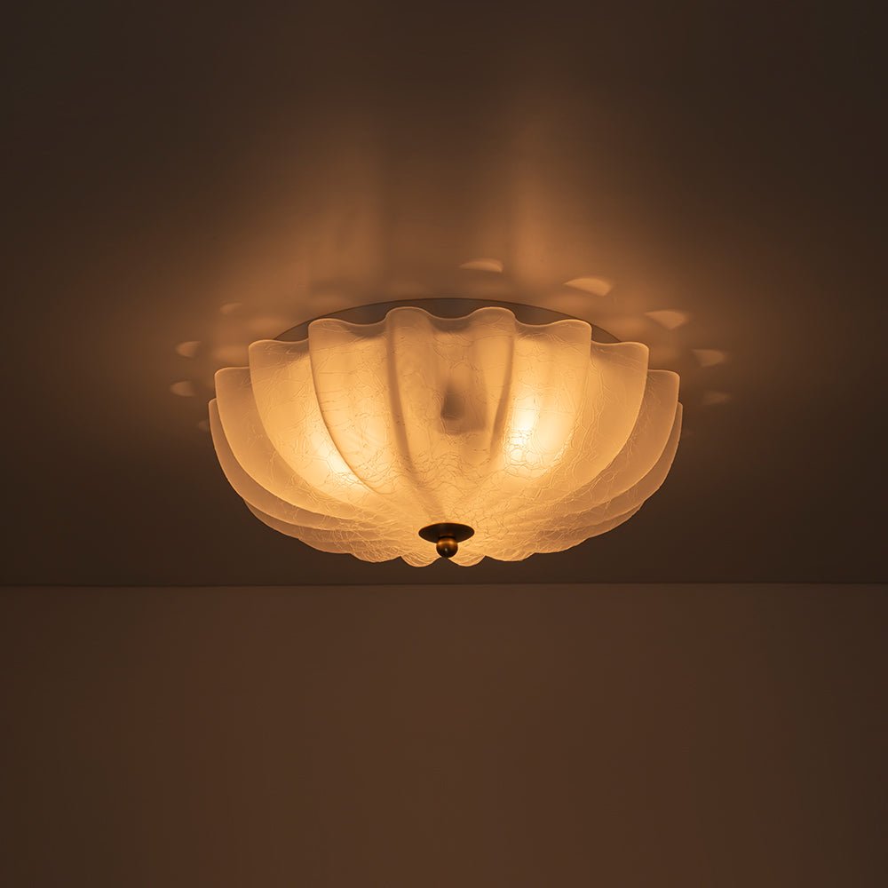 Norduli Modern Flower MetalGlass Semi Flush Ceiling Light - Lamp Copper