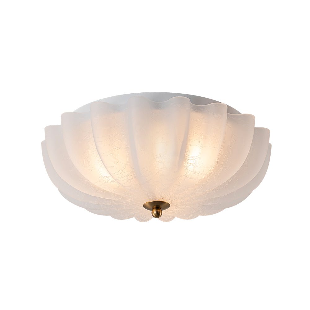 Norduli Modern Flower MetalGlass Semi Flush Ceiling Light - Lamp Copper