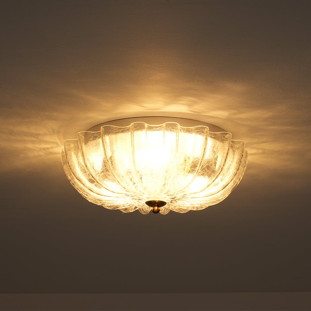 Norduli Modern Flower MetalGlass Semi Flush Ceiling Light - Lamp Copper