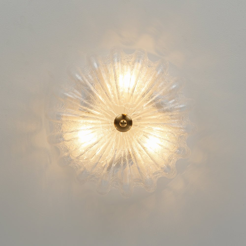 Norduli Modern Flower MetalGlass Semi Flush Ceiling Light - Lamp Copper