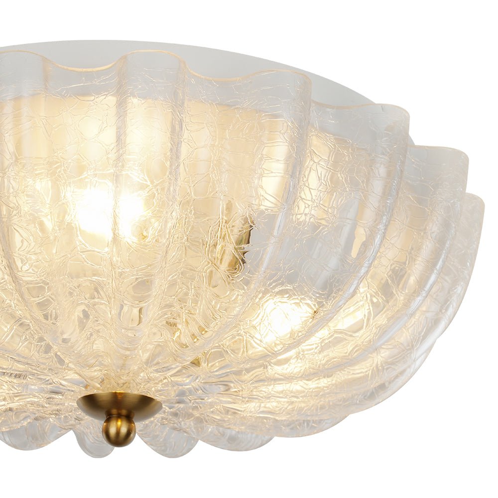 Norduli Modern Flower MetalGlass Semi Flush Ceiling Light - Lamp Copper