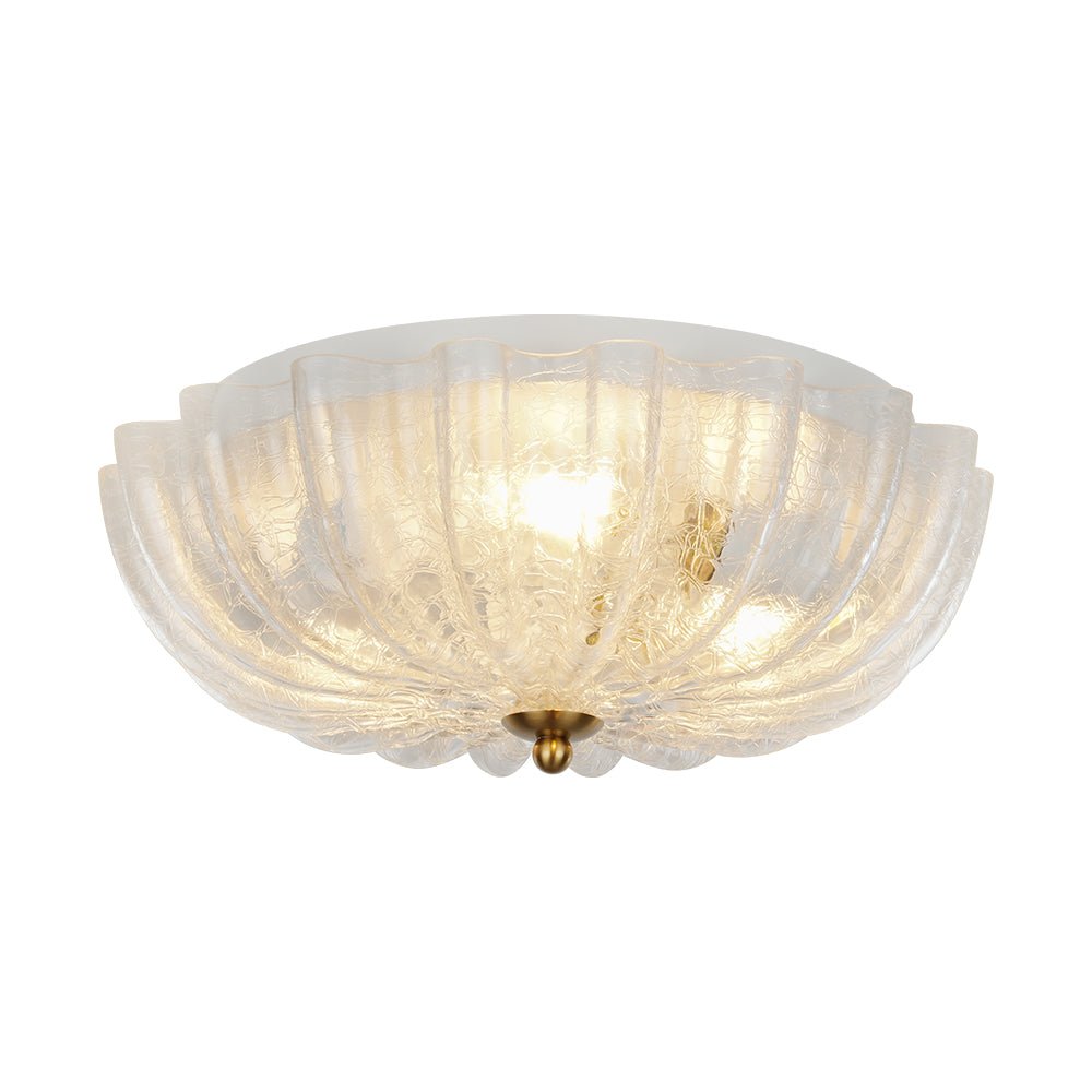 Norduli Modern Flower MetalGlass Semi Flush Ceiling Light - Lamp Copper
