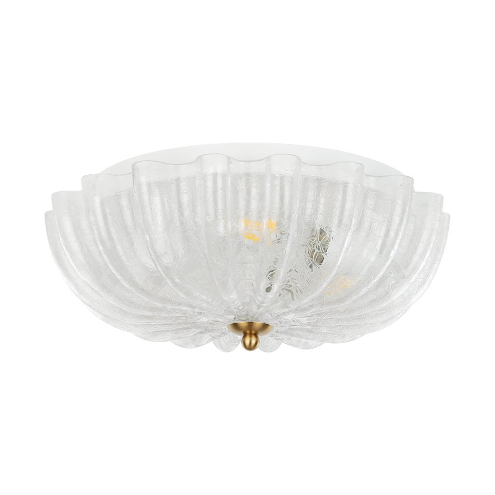 Norduli Modern Flower MetalGlass Semi Flush Ceiling Light - Lamp Copper