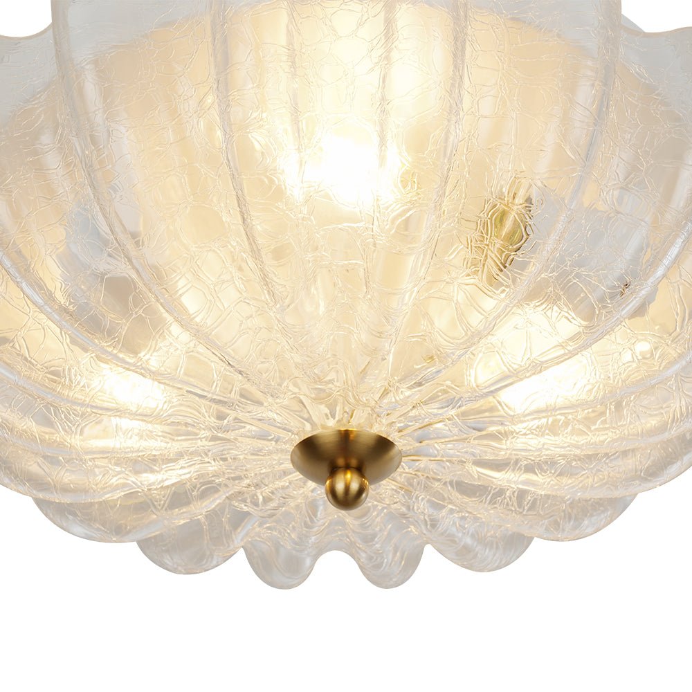 Norduli Modern Flower MetalGlass Semi Flush Ceiling Light - Lamp Copper