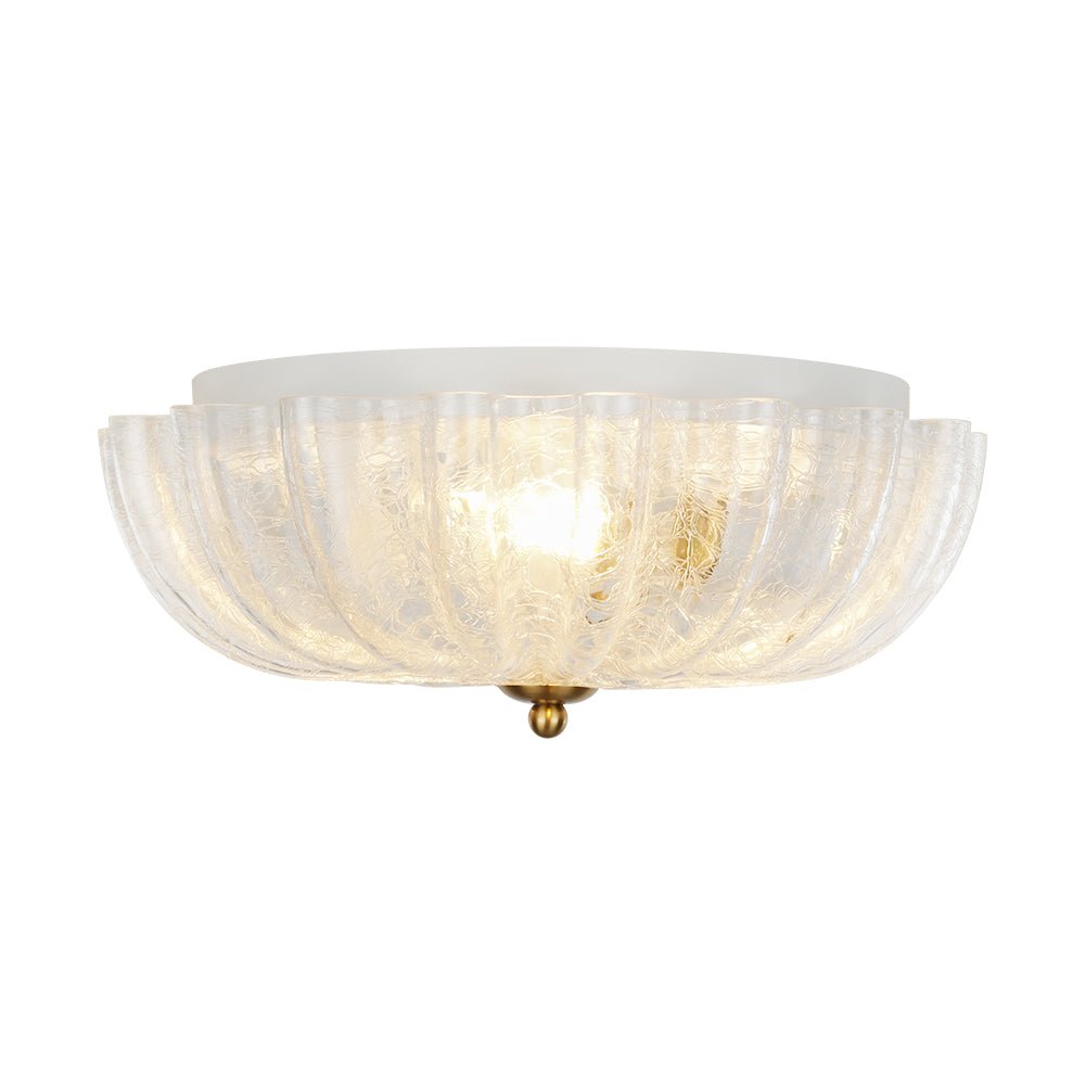 Norduli Modern Flower MetalGlass Semi Flush Ceiling Light - Lamp Copper