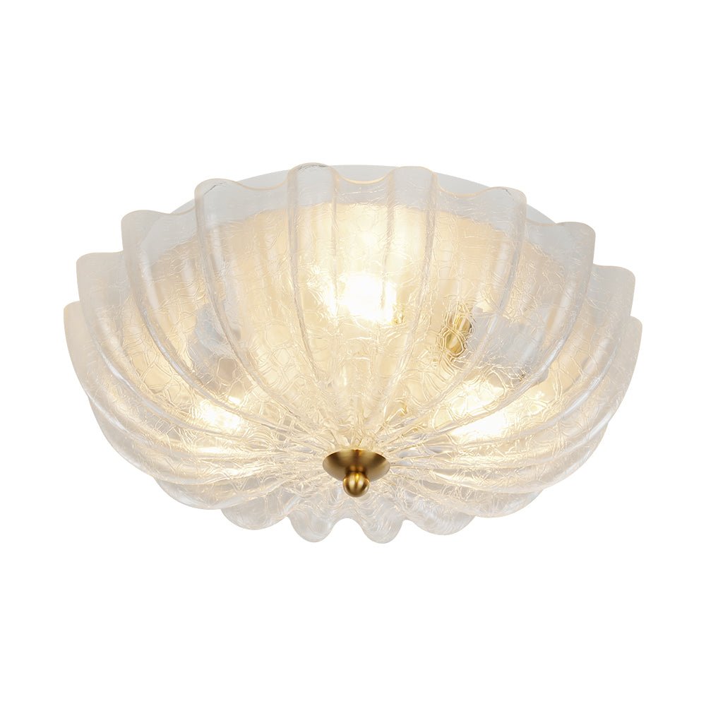 Norduli Modern Flower MetalGlass Semi Flush Ceiling Light - Lamp Copper