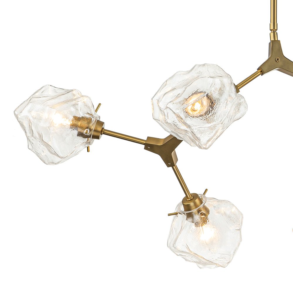 Ostunix Branch Frozen Ice Style Glass Pendant - Lamp Copper