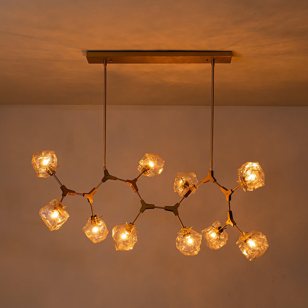 Ostunix Branch Frozen Ice Style Glass Pendant - Lamp Copper