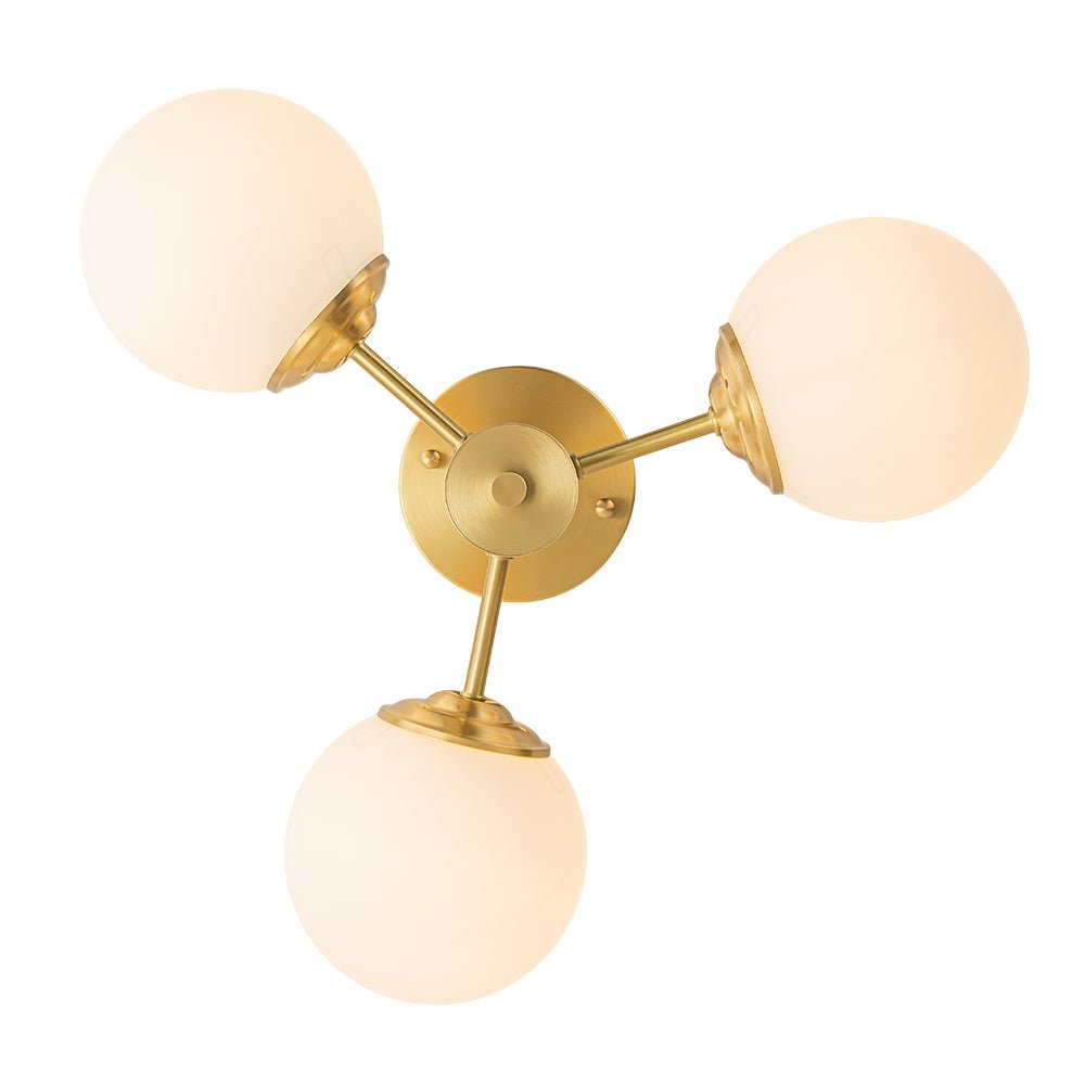 Blikari Modern Brass Opal Glass Semi Flush Mount - Lamp Copper