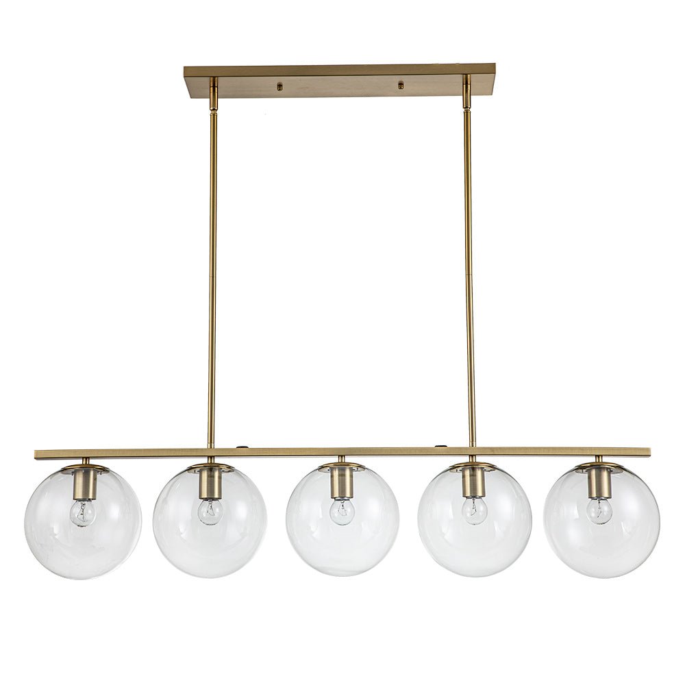 Vesora Globe Linear Metal Glass Pendant Light - Lamp Copper