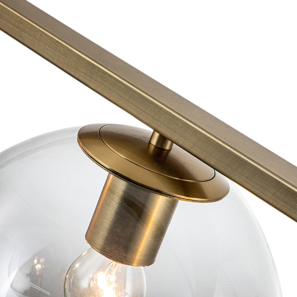 Vesora Globe Linear Metal Glass Pendant Light - Lamp Copper