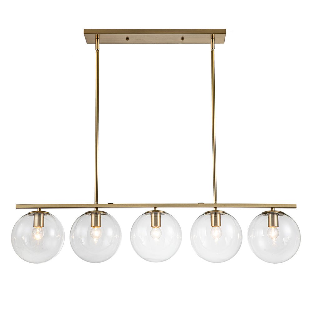 Vesora Globe Linear Metal Glass Pendant Light - Lamp Copper
