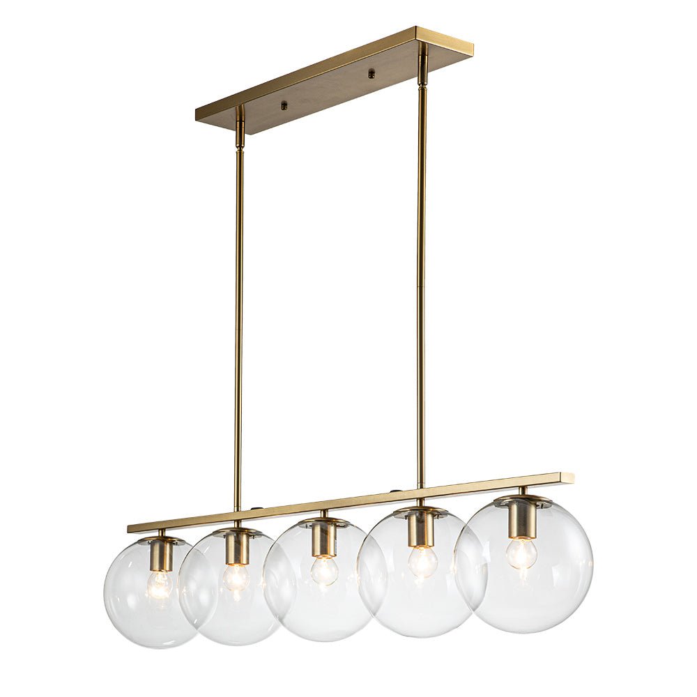 Vesora Globe Linear Metal Glass Pendant Light - Lamp Copper