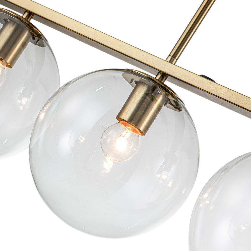 Vesora Globe Linear Metal Glass Pendant Light - Lamp Copper