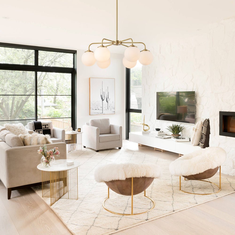 Kvall Modern Milky Metal Chandelier - Lamp Copper