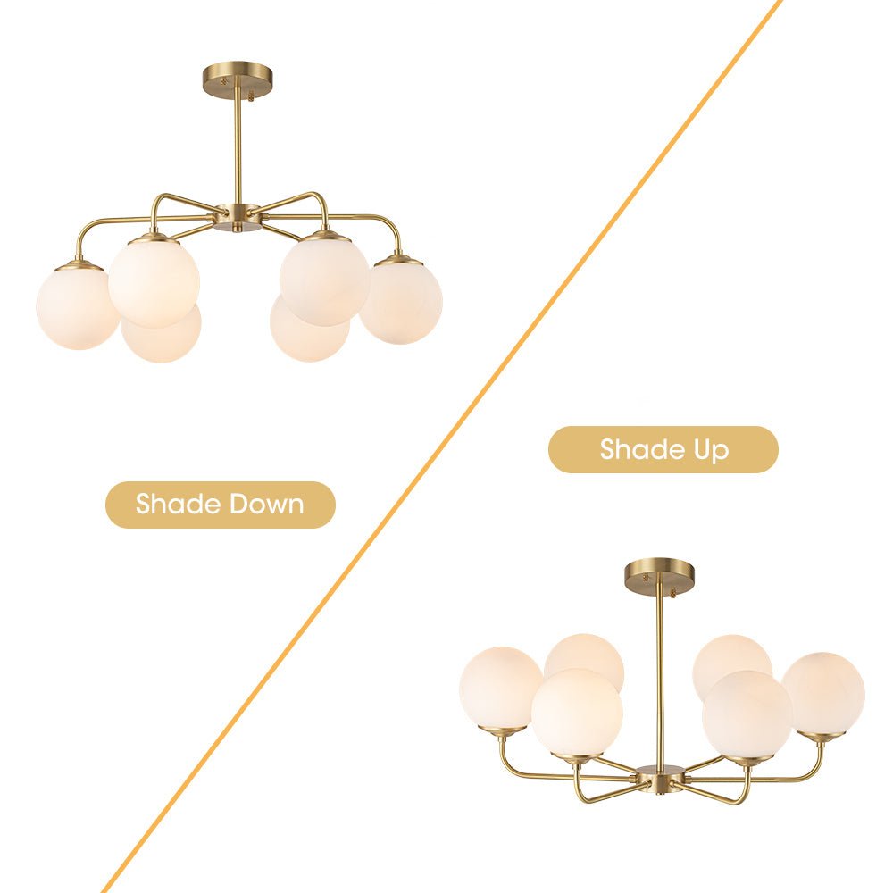 Kvall Modern Milky Metal Chandelier - Lamp Copper