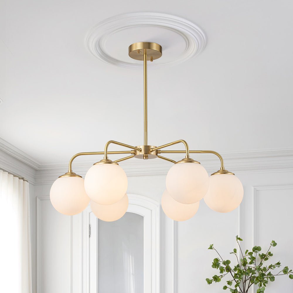Kvall Modern Milky Metal Chandelier - Lamp Copper