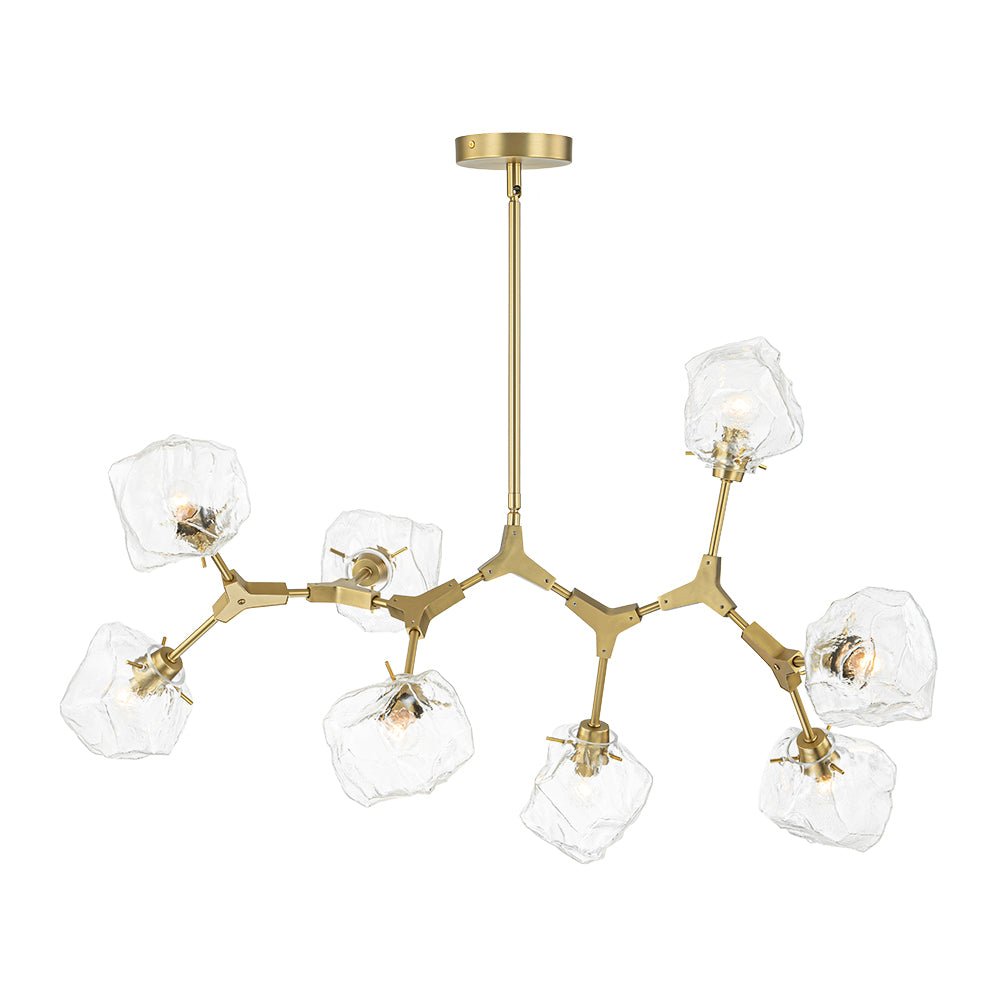 Vatnun Organic Branch Frozen Ice Style Glass Chandelier - Lamp Copper