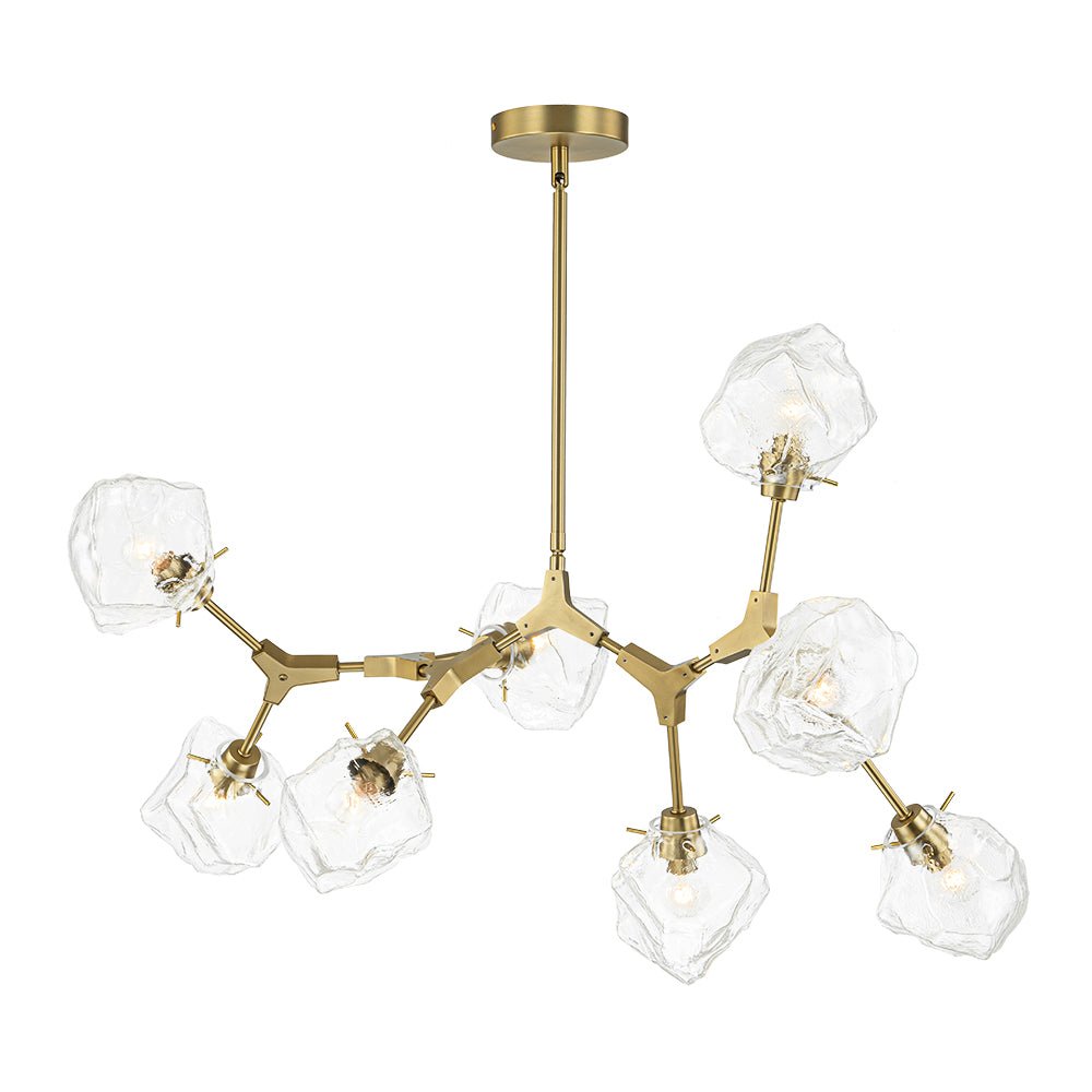 Vatnun Organic Branch Frozen Ice Style Glass Chandelier - Lamp Copper