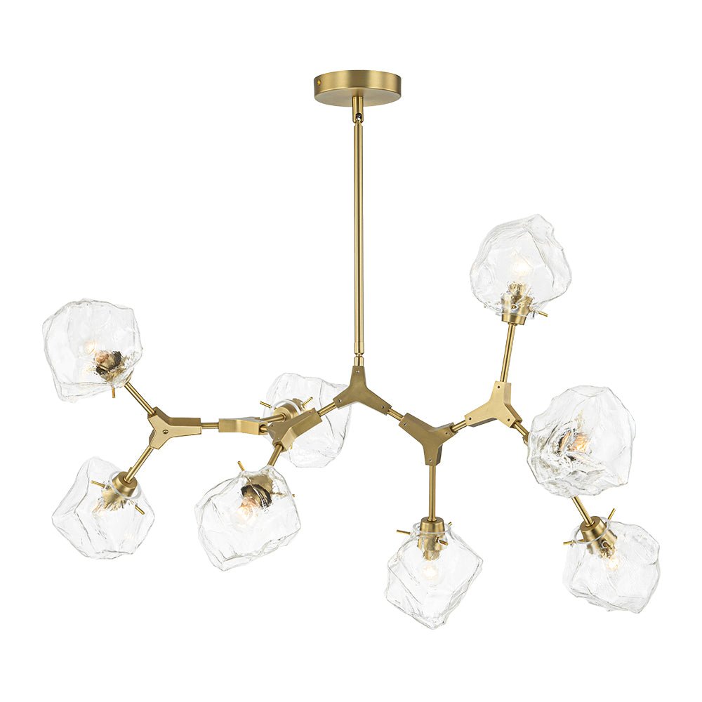 Vatnun Organic Branch Frozen Ice Style Glass Chandelier - Lamp Copper