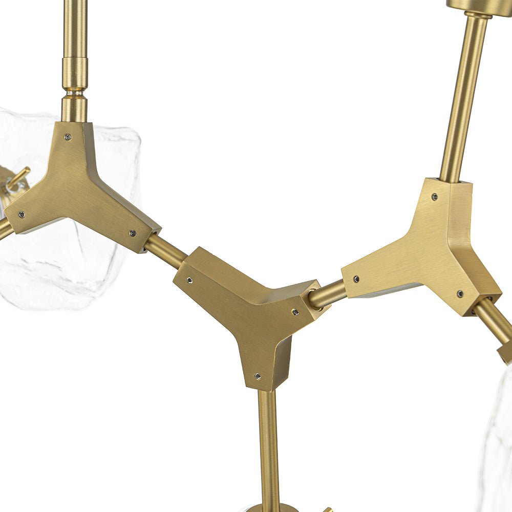 Vatnun Organic Branch Frozen Ice Style Glass Chandelier - Lamp Copper