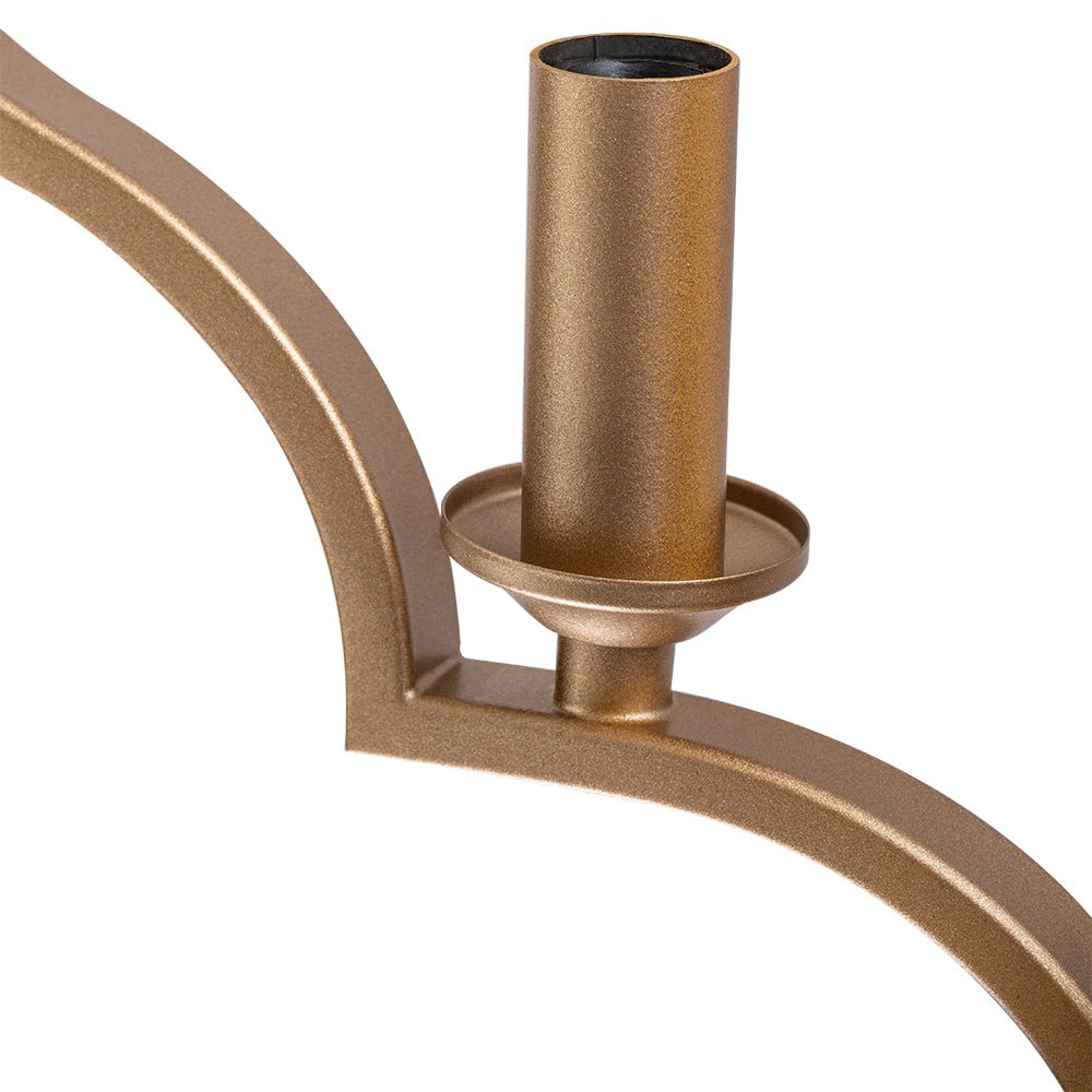 Morke Candle Style Drum Fabric Chandelier - Lamp Copper