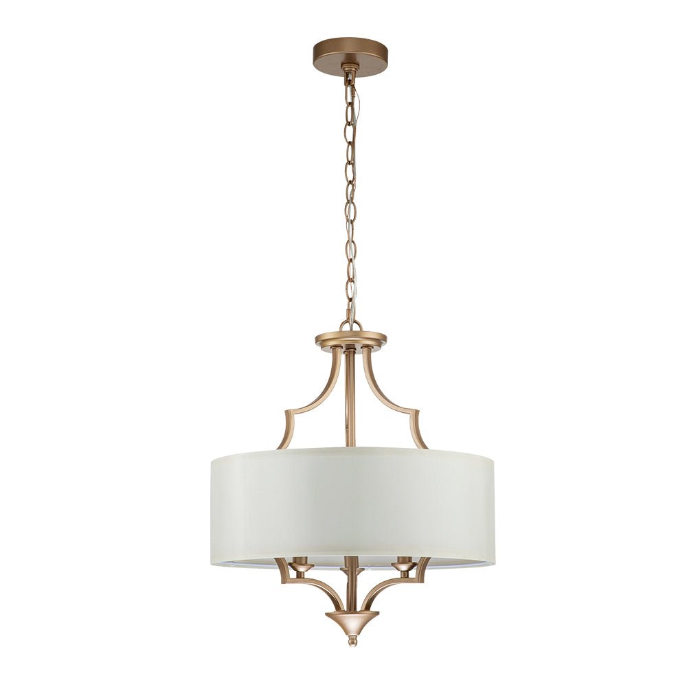 Morke Candle Style Drum Fabric Chandelier - Lamp Copper