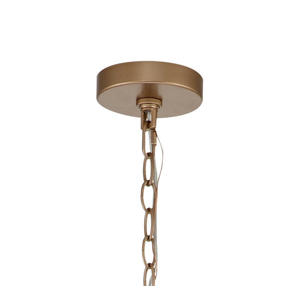 Morke Candle Style Drum Fabric Chandelier - Lamp Copper