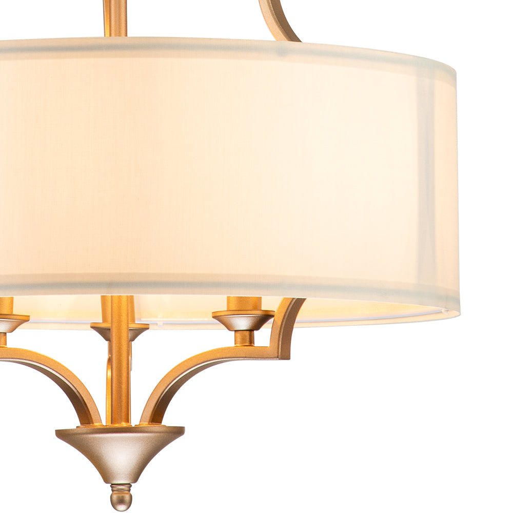 Morke Candle Style Drum Fabric Chandelier - Lamp Copper