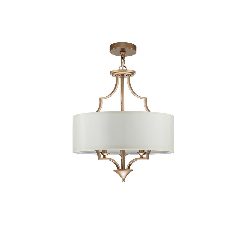 Morke Candle Style Drum Fabric Chandelier - Lamp Copper