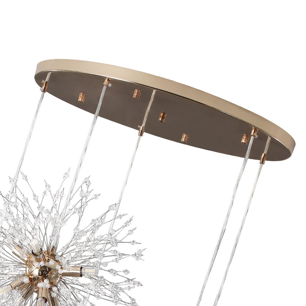Ildvuvya Cluster Firework Dandelion Brass Metal Pendant Chandelier - Lamp Copper