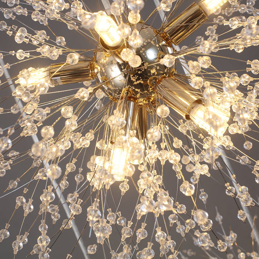 Ildvuvya Cluster Firework Dandelion Brass Metal Pendant Chandelier - Lamp Copper