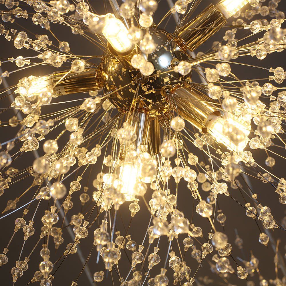 Ildvuvya Cluster Firework Dandelion Brass Metal Pendant Chandelier - Lamp Copper
