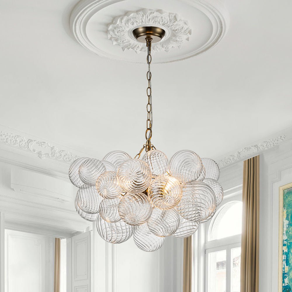 Chandelier Transparent Brass Contemporary Living Room | Lamp